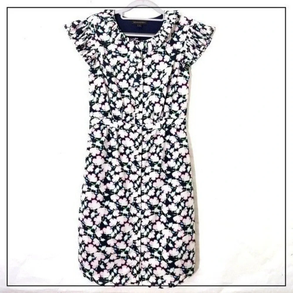 Banana Republic Dress Women 4 Floral Button Cottagecore Garden Party Prairie